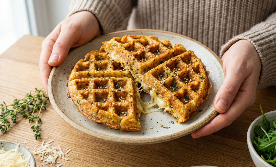 Cheesy Thyme Waffles