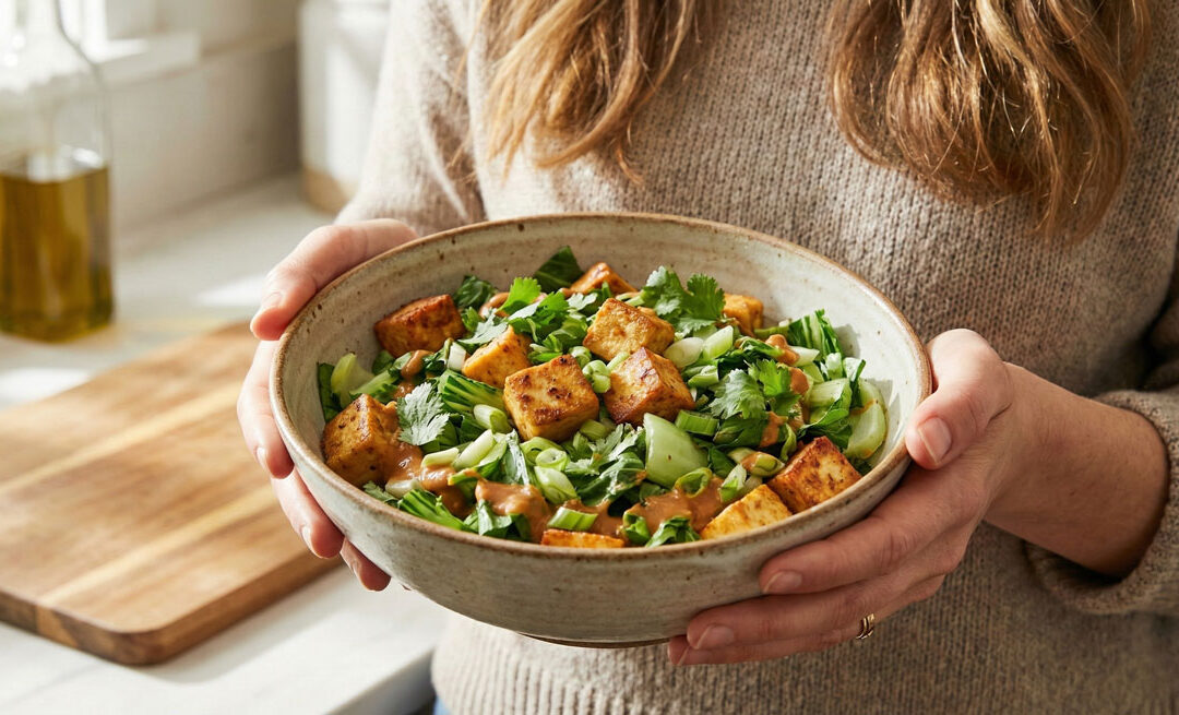 Crispy Tofu and Bok Choy Salad