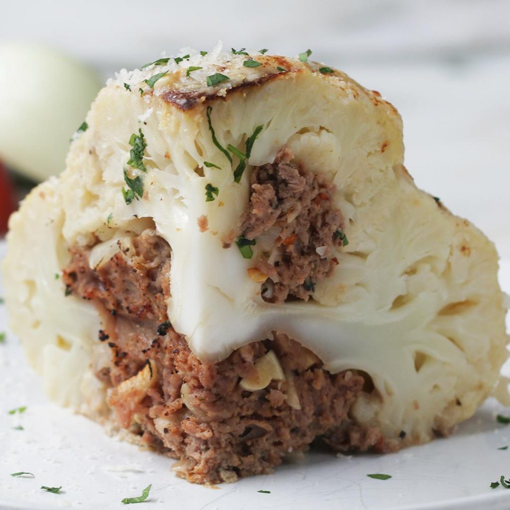 Ground Beef with Steamed Cauliflower Keto Recipes