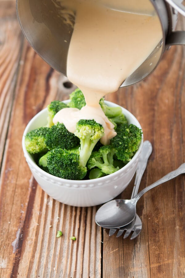 Steamed Broccoli with Basil Cream