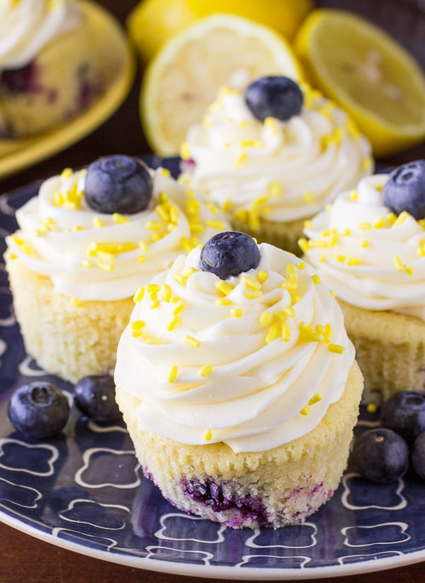 Lemon Cupcakes with Blueberries