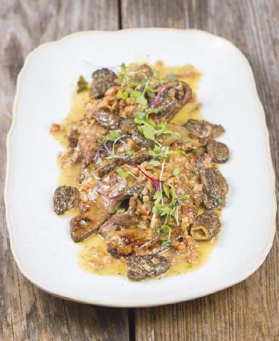 SEARED LIVER WITH BACON & WILD MUSHROOMS