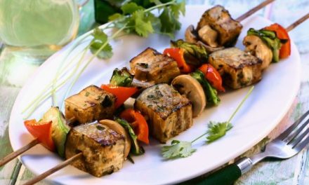 Chicken Kebabs and Eggplant