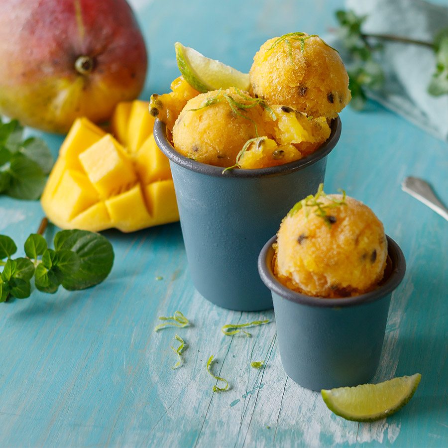 Passion Fruit and Mango Sorbet