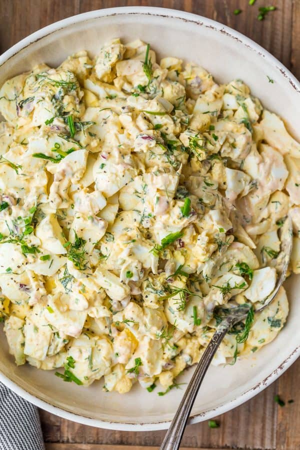 Egg Salad with Celery Root Chips
