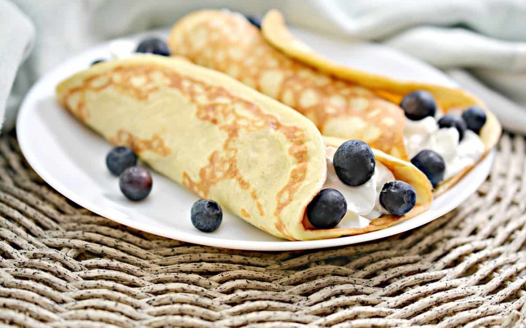 Keto Crepes with Blueberries