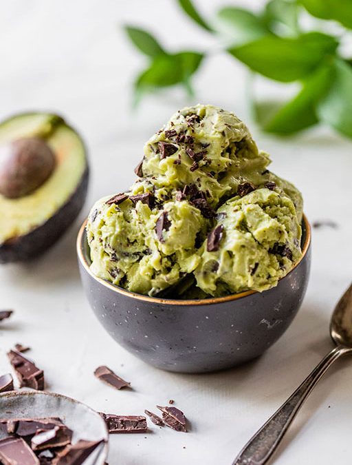 Avocado Ice Cream with Chocolate