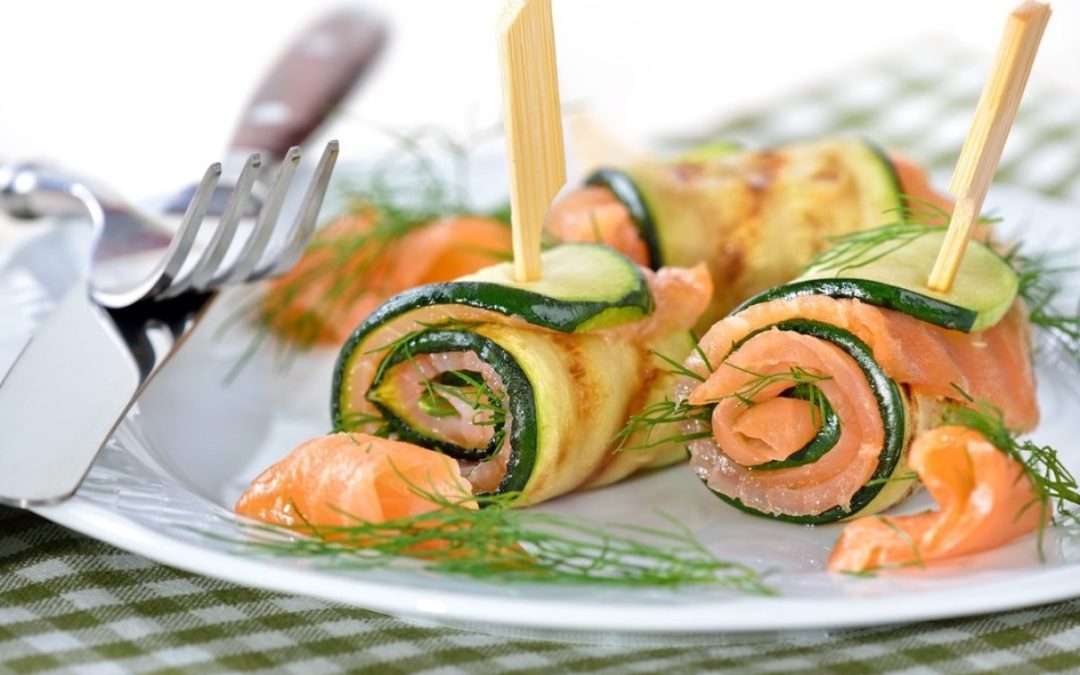 Rolls of Zucchini and Salmon