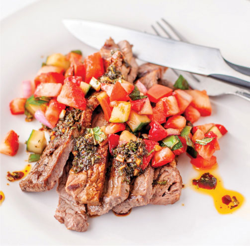GRILLED STEAK WITH CHIMICHURRI