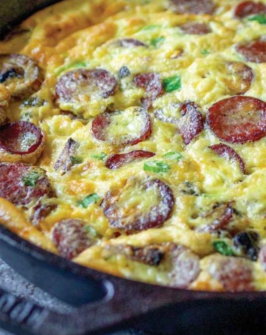 Smoked Sausage and Mushroom Breakfast Skillet