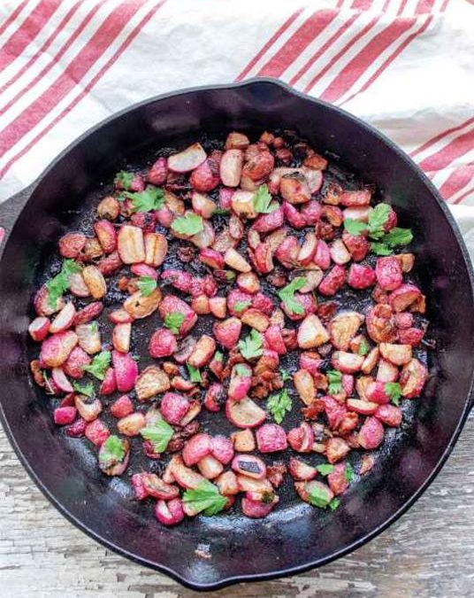 Home-Fried Bacon Radishes