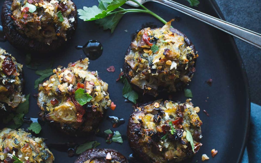 Artichoke and Spinach Stuffed Mushrooms