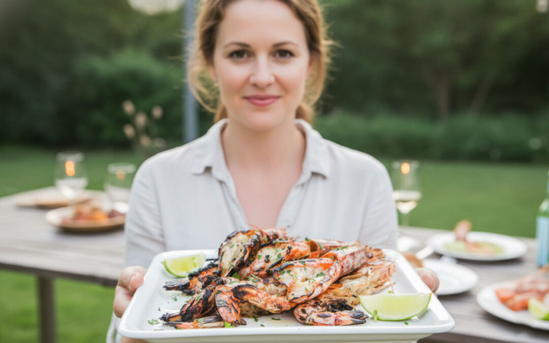Grilled garlic butter shrimp