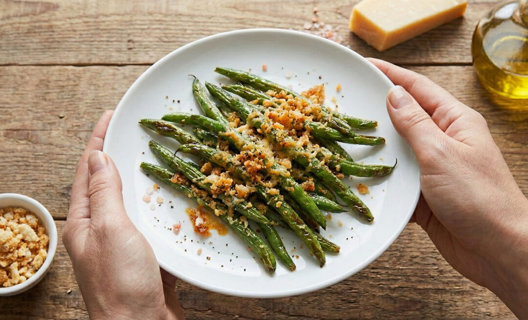 Parmesan and Pork Rind Green Beans