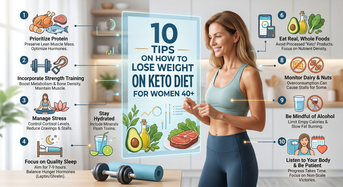 10 Tips on how to lose weight on keto diet for women 40+
