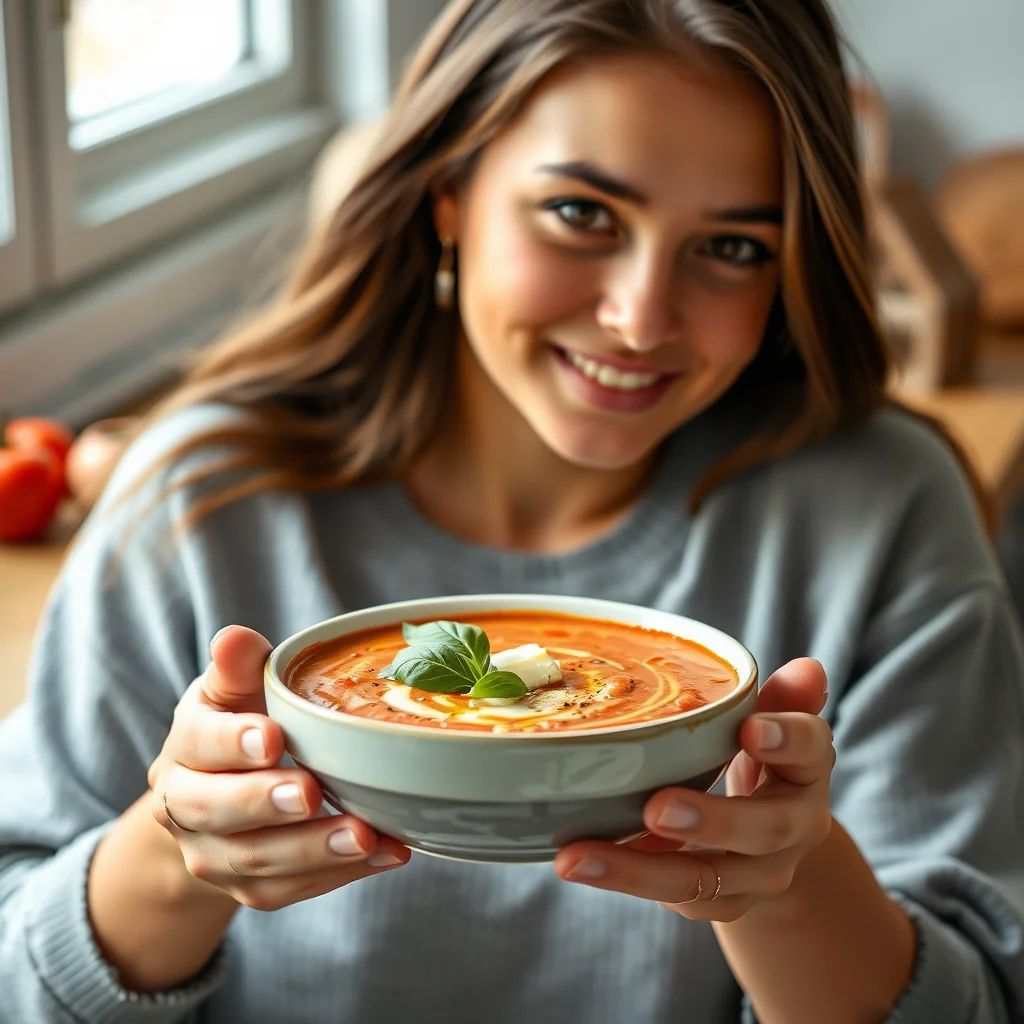 Creamy Tomato Basil Soup – vegetarian recipe