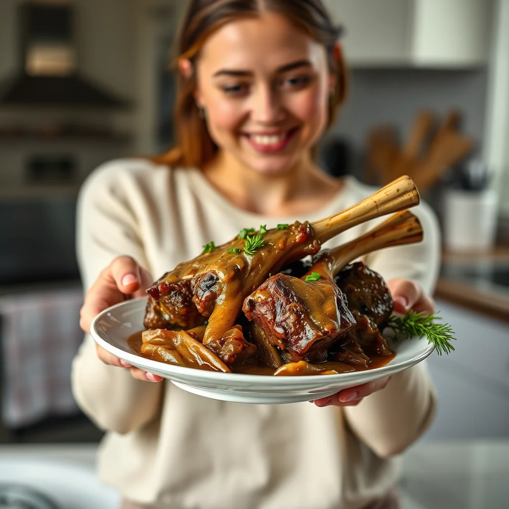 Pressure Cooker Lamb Ribs with Garlic Gravy – vegetarian recipe