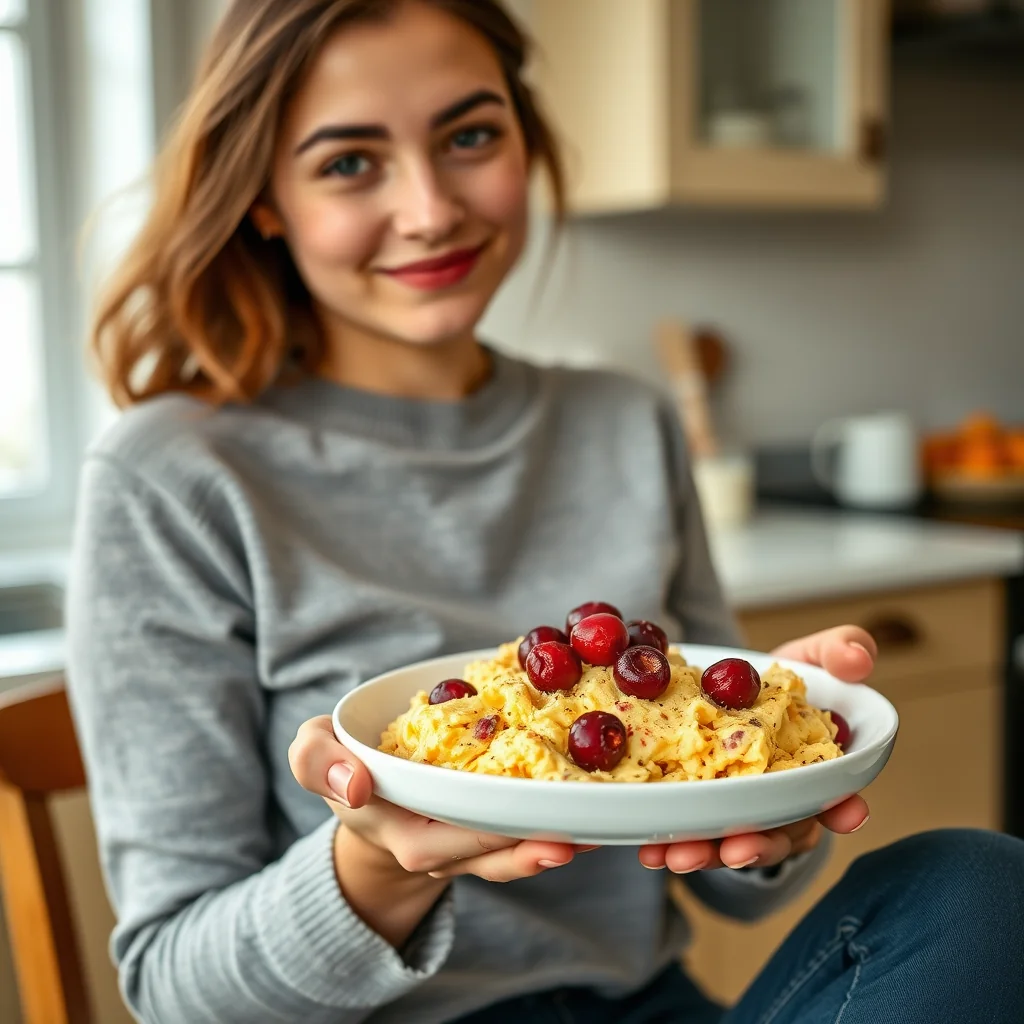 Cranberry Scrambled Eggs – vegetarian recipe