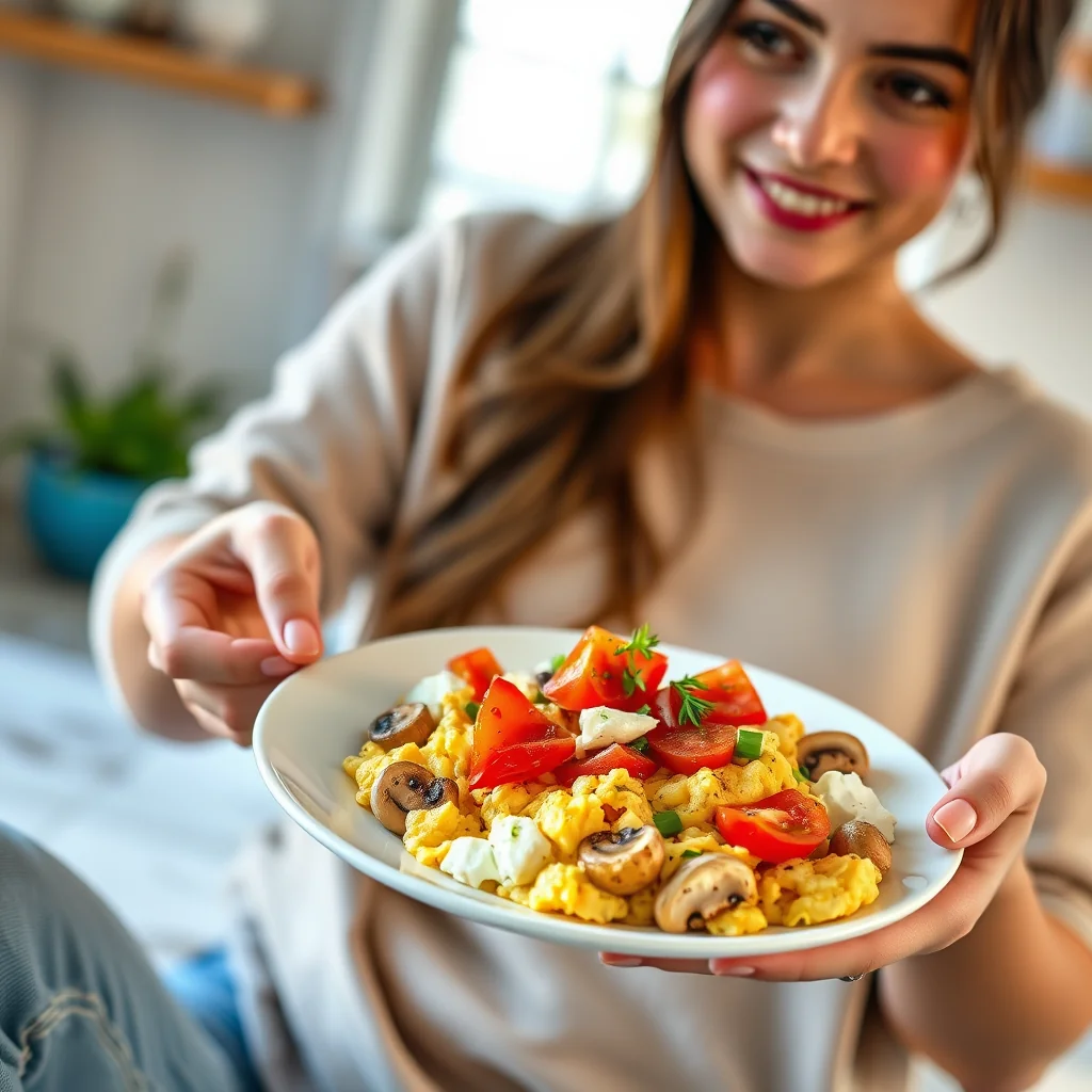 Tomato & Green Onion Scrambled Eggs – vegetarian recipe