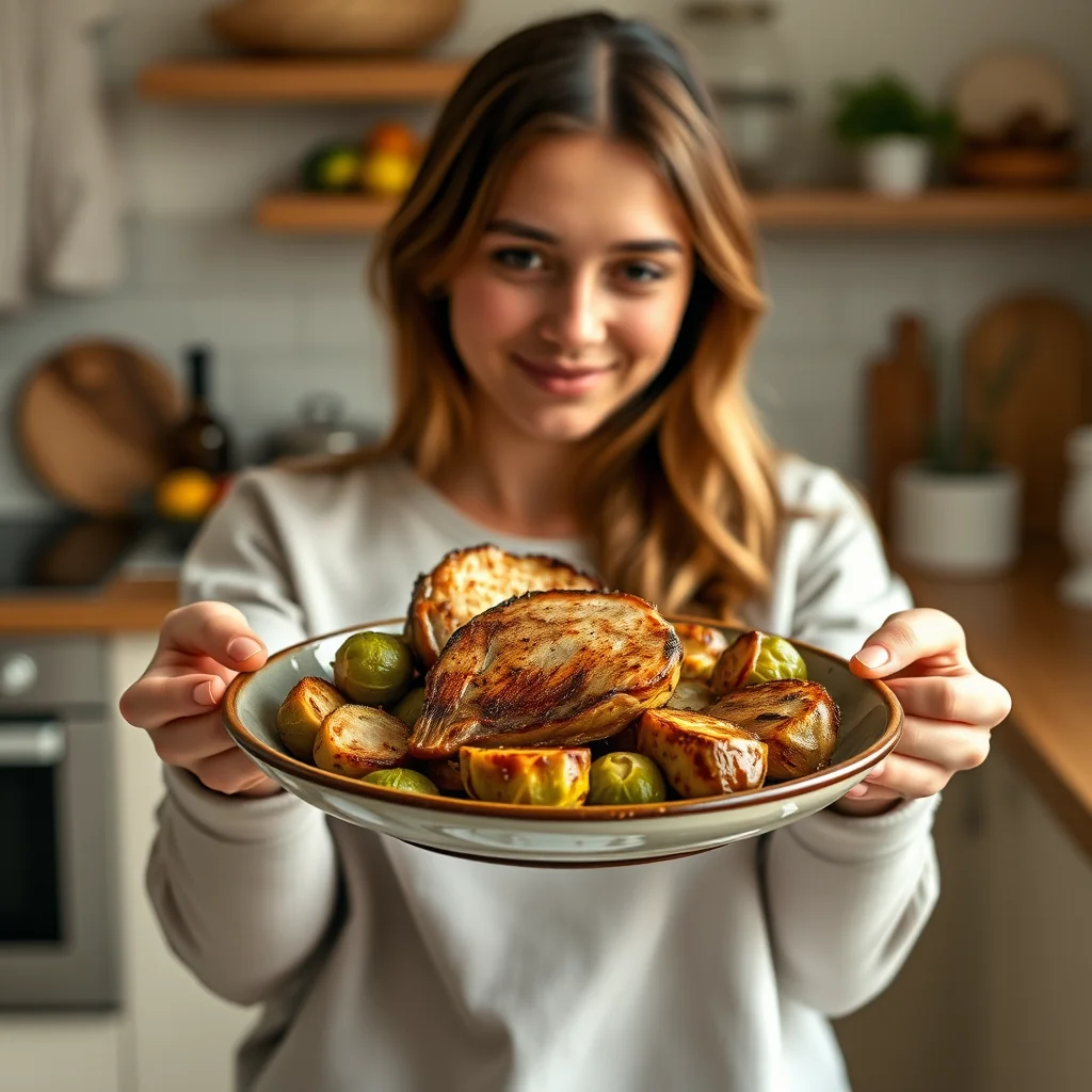 Instant Pot Pork Chops and Brussel Sprouts – vegetarian recipe