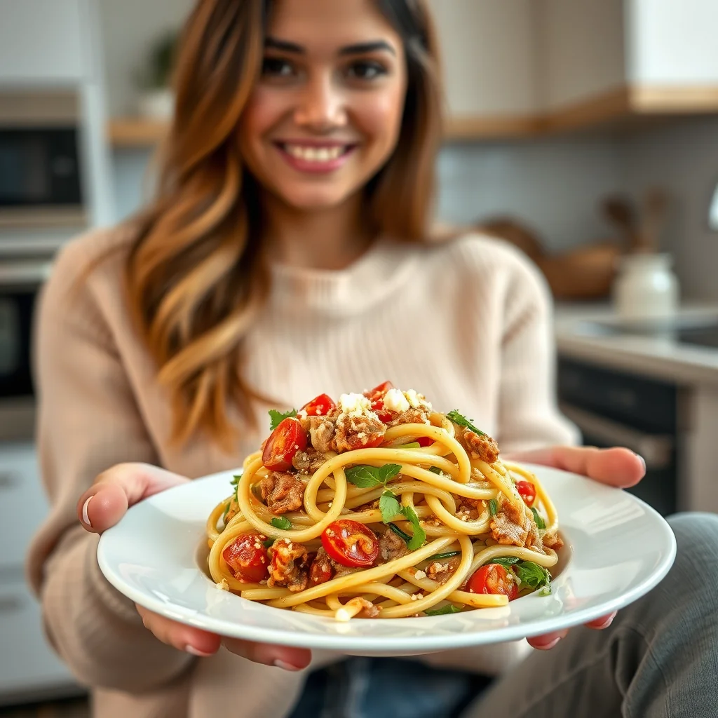 Instant Pot Tomato Tuna Pasta with Zucchini Noodles – vegetarian recipe