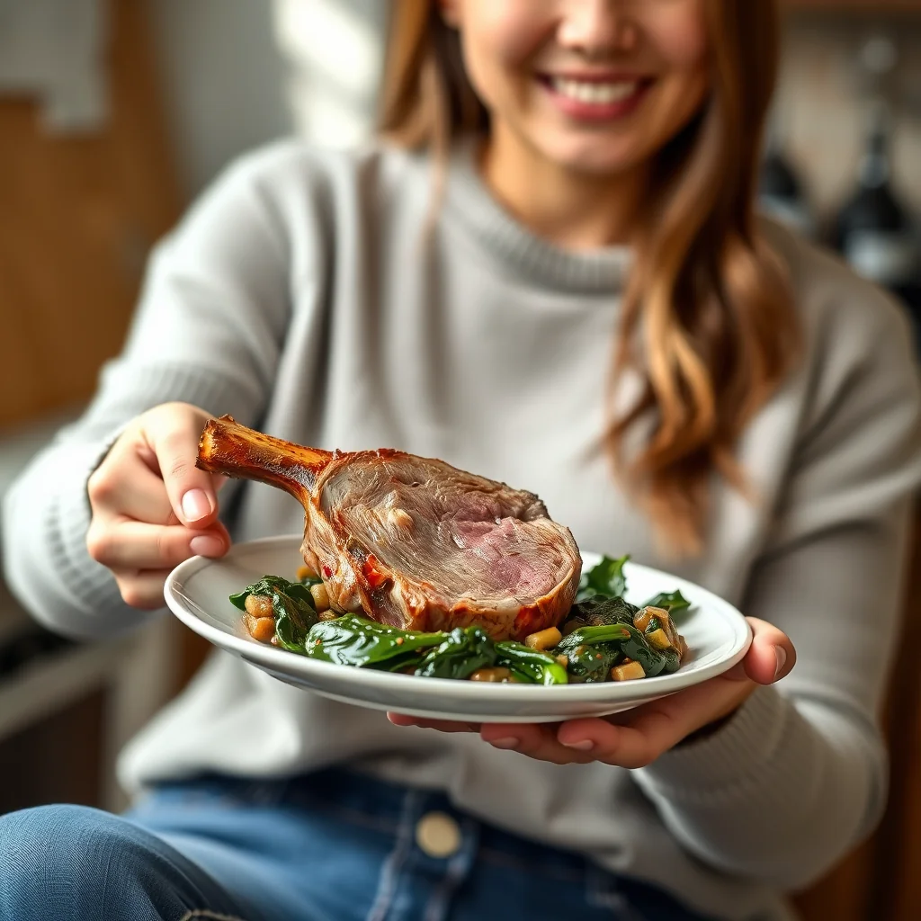 Spring Lamb Neck with Greens (Pressure Cooker) – vegetarian recipe