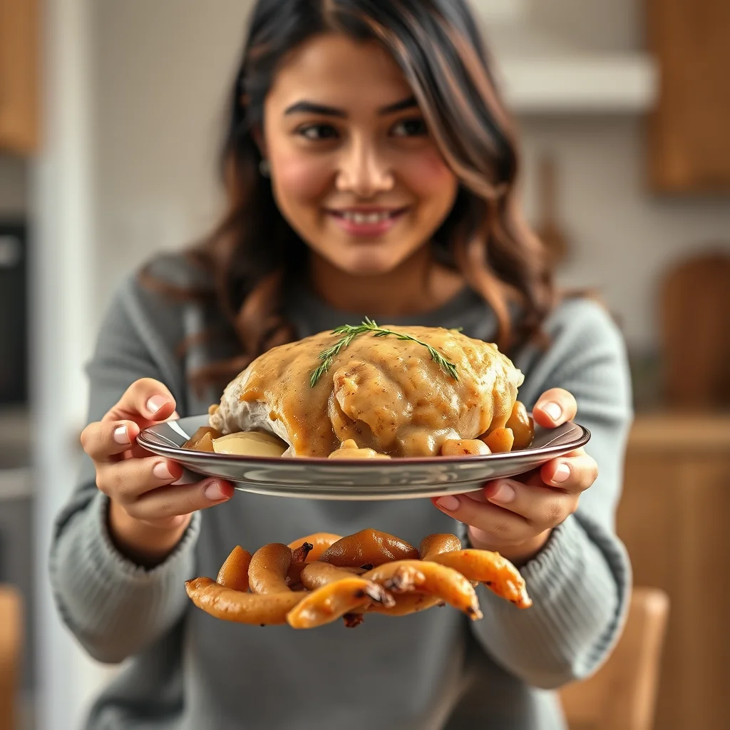Pressure Cooker Turkey Breast with Garlic Gravy – vegetarian recipe