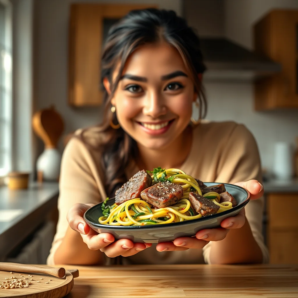 Zucchini Noodles with Lamb and Sesame Seeds (Instant Pot) – vegetarian recipe