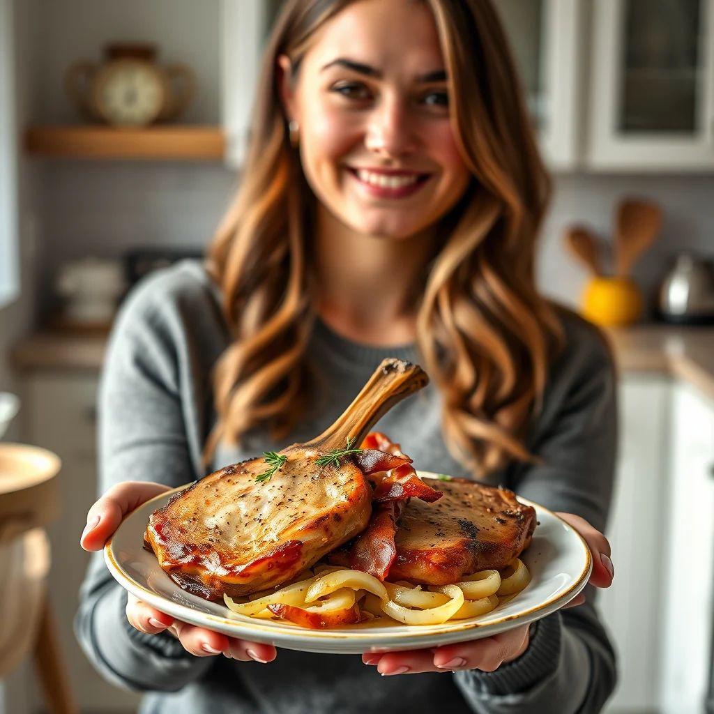 Instant Pot Garlic Pork Chops with Bacon – vegetarian recipe