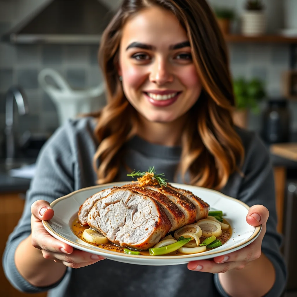 Savory Pork Loin with Leeks – vegetarian recipe