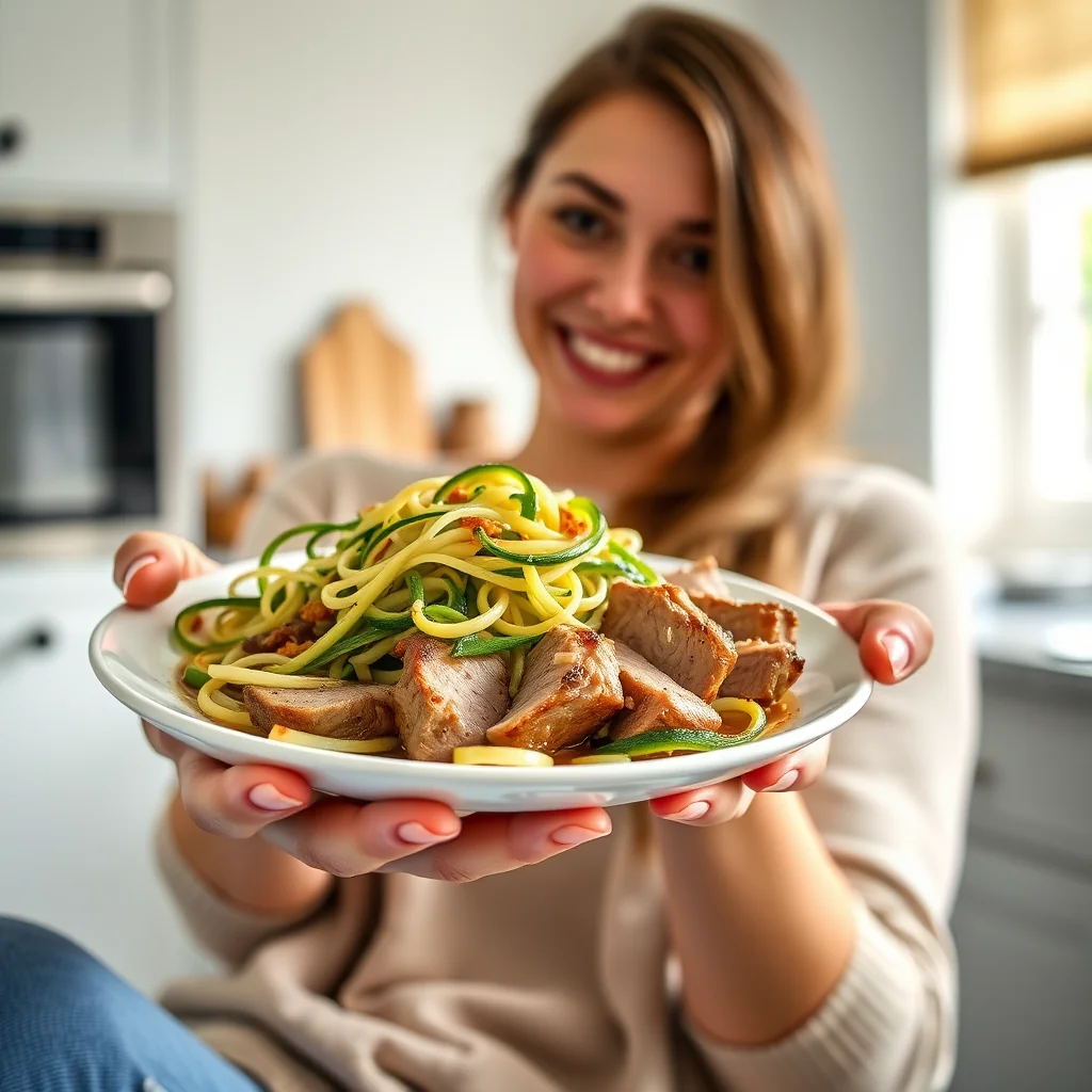 Instant Pot Zucchini Pork with Zoodles – vegetarian recipe