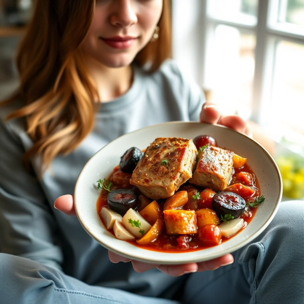 Instant Pot Pork and Plums – vegetarian recipe