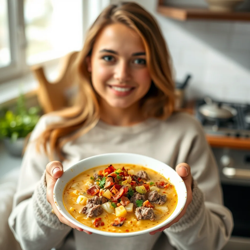 Instant Pot Hamburger Cauliflower Soup – vegetarian recipe