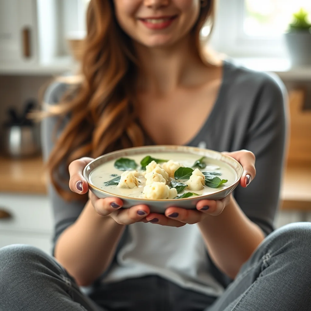 Creamy Spinach and Cauliflower Soup (Instant Pot, Keto) – vegetarian recipe