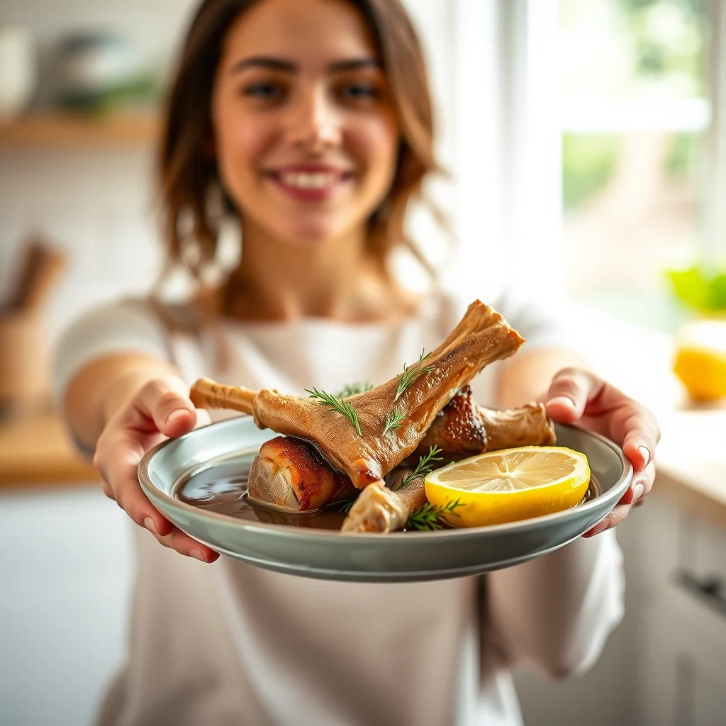 Pressure Cooker Pork Bone Broth with Lemon & Herbs – vegetarian recipe