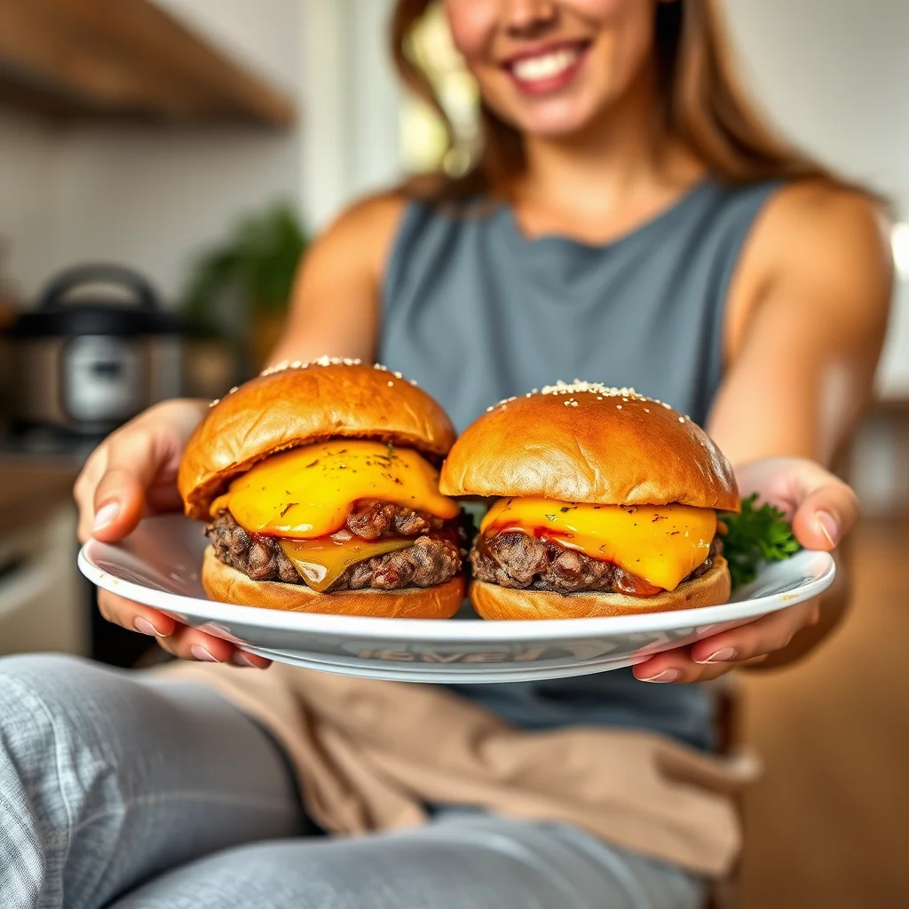 Juicy Instant Pot Cheese-Stuffed Burgers – vegetarian recipe