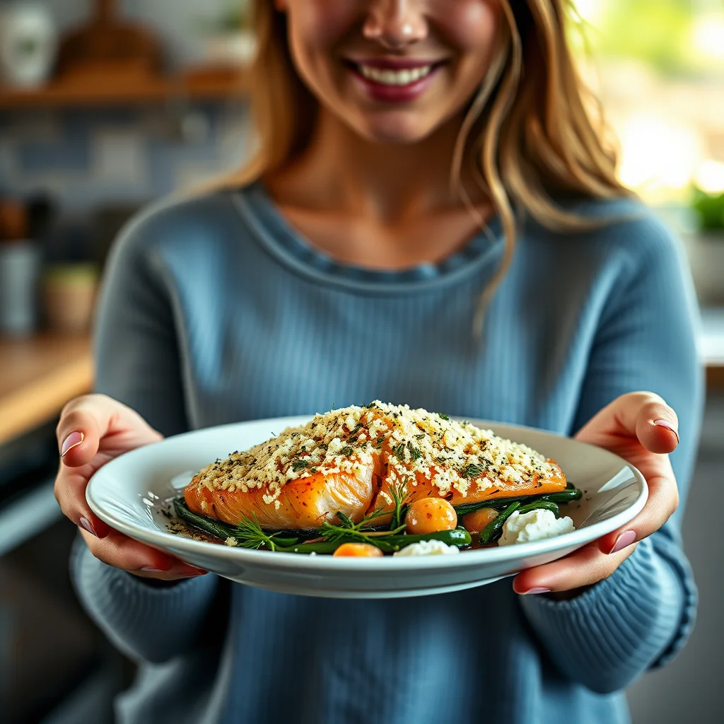 Roasted Salmon with Parmesan Dill Crust – vegetarian recipe