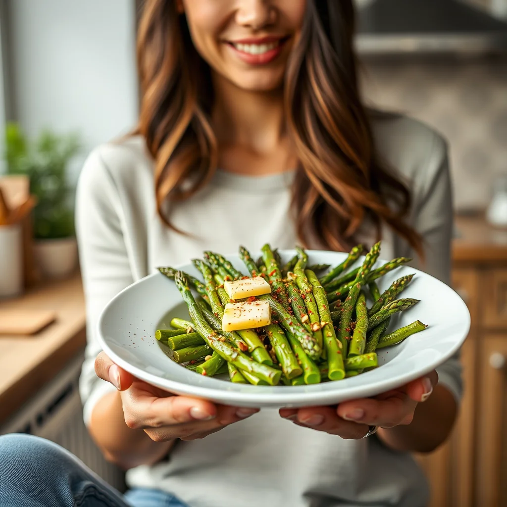 Spicy Butter Baked Asparagus – vegetarian recipe