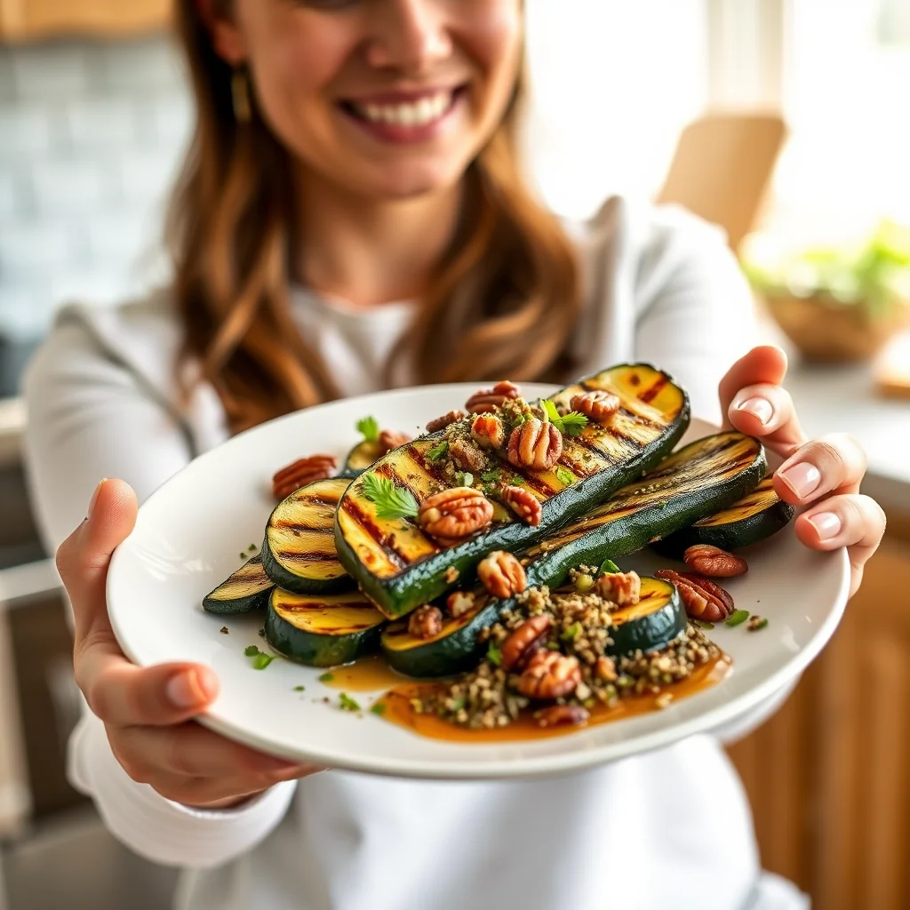 Grilled Zucchini with Pecan Gremolata – vegetarian recipe