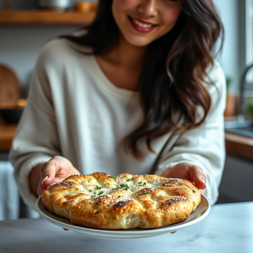 Wild Garlic Skillet Bread – vegetarian recipe