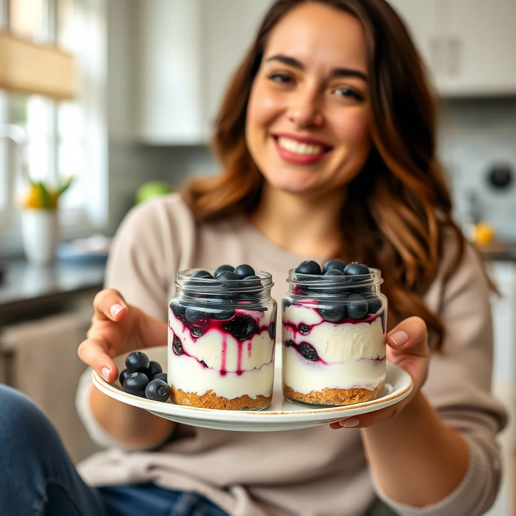 Instant Pot Keto Blueberry Cheesecake Jars – vegetarian recipe