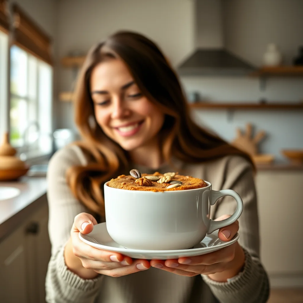Keto Instant Pot Mug Cake with Walnut and Pumpkin Seeds – vegetarian recipe