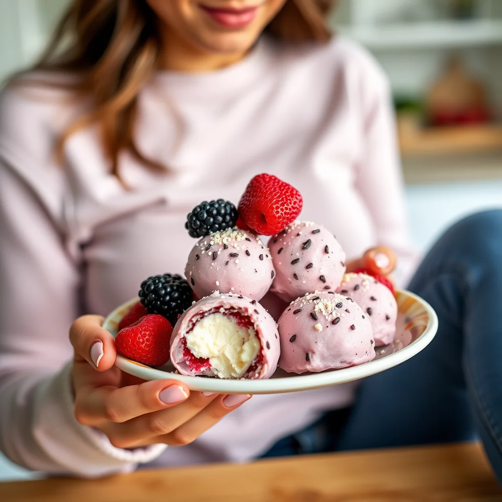 5-Minute Berry Cream Cheese Keto Fat Bombs – vegetarian recipe