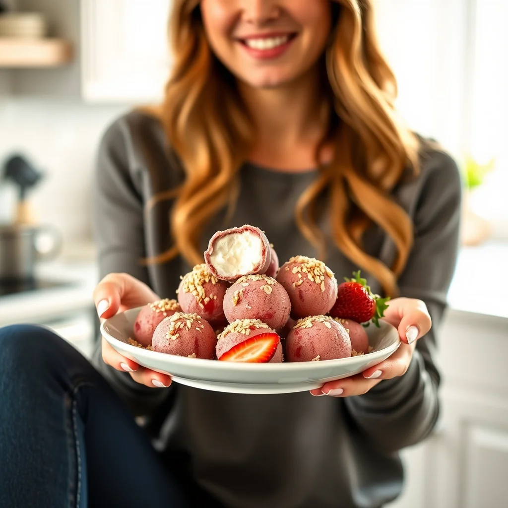 Strawberry Cheesecake Fat Bombs – vegetarian recipe
