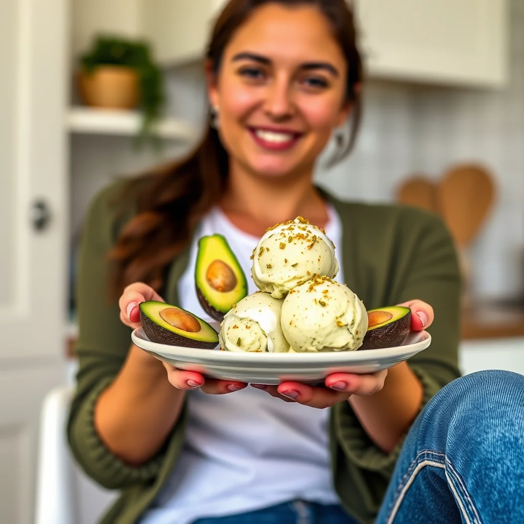 No-Churn Avocado & Salted Pistachio Ice Cream – vegetarian recipe
