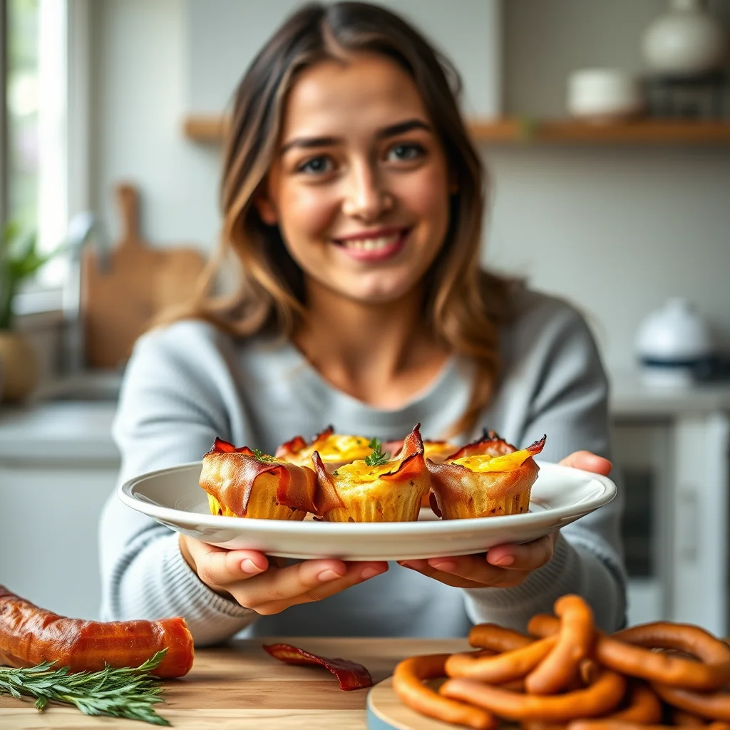 Bacon-Wrapped Roasted Squash Egg Muffin Cups – vegetarian recipe