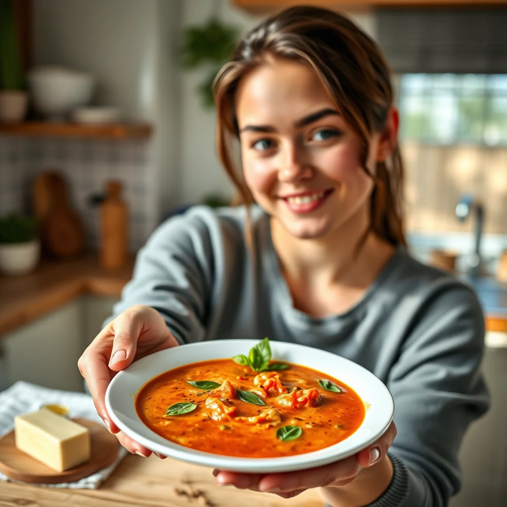Creamy Tomato Basil Soup – vegetarian recipe