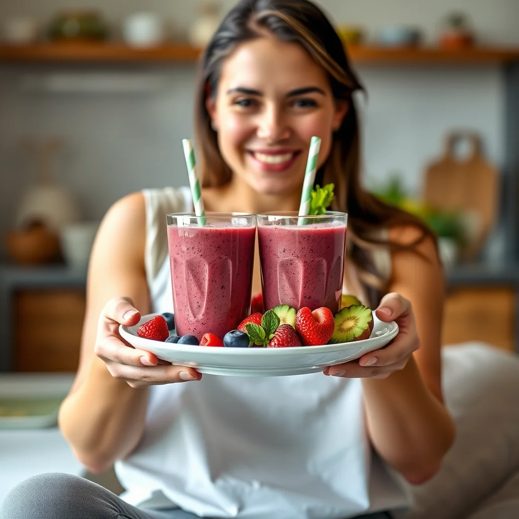 High-Protein Breakfast Smoothies (Berry & Green) – vegetarian recipe