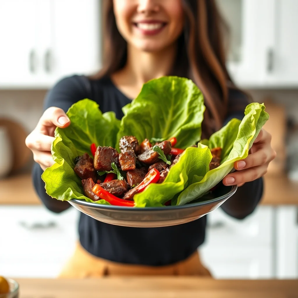 Philly Cheesesteak Lettuce Wraps (Keto-Friendly) – vegetarian recipe