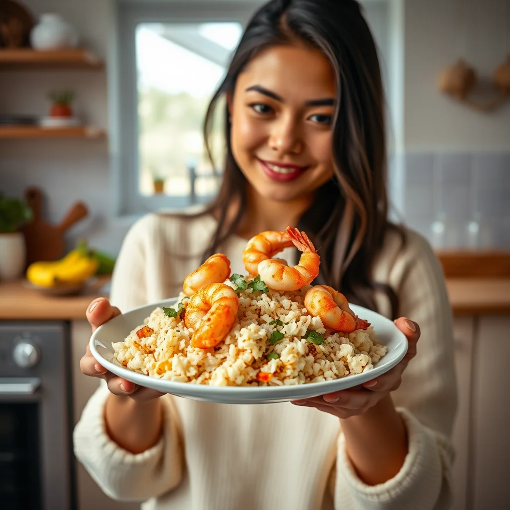 Shrimp Fried Cauliflower Rice – vegetarian recipe